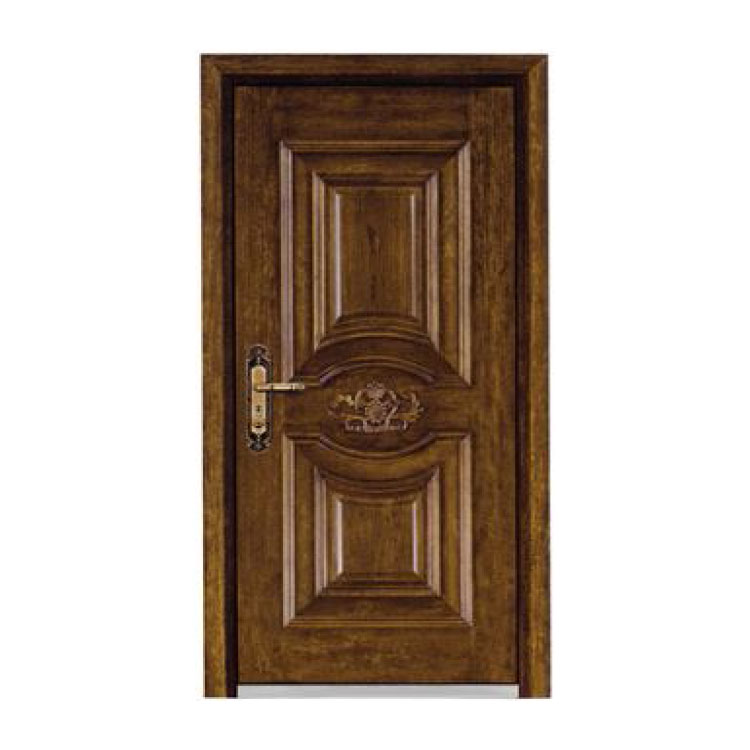 Ist eine Eingangstür aus lackiertem Stahl und Holz, die die perfekte Balance aus Stärke und Eleganz für moderne Gebäude bietet